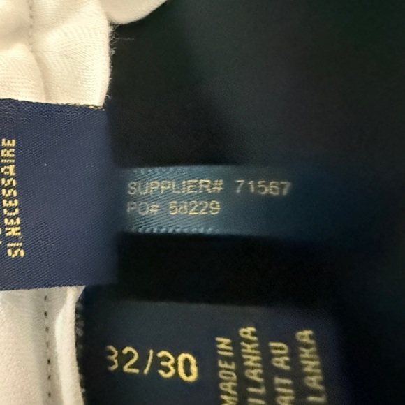 Ralph Lauren Polo Slim Fit Chino Pants 32x30 – Navy w/ Gold Crests Embroidery - Picture 11 of 12